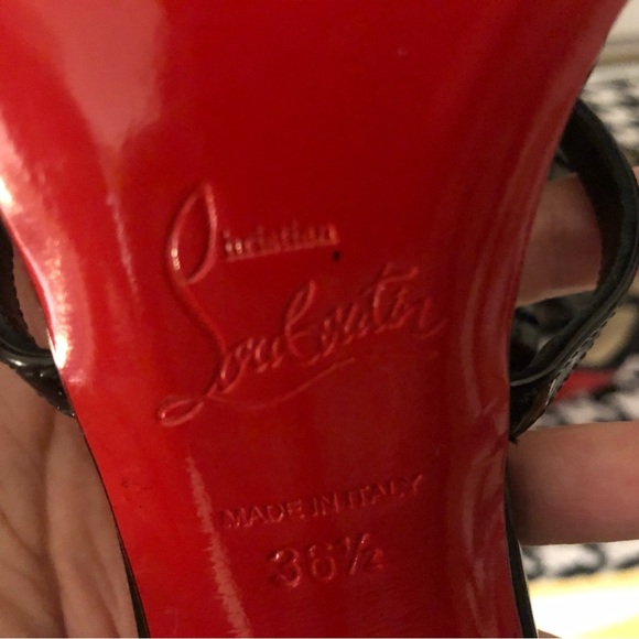 Christian Louboutin Patent Leather Bow Accents Slingback Sandals 36.5 Authentic - Picture 6 of 7